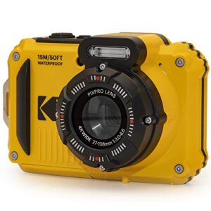 kodak pixpro wpz2 rugged waterproof digital camera 16mp 4x optical zoom 2.7″ lcd full hd video, yellow