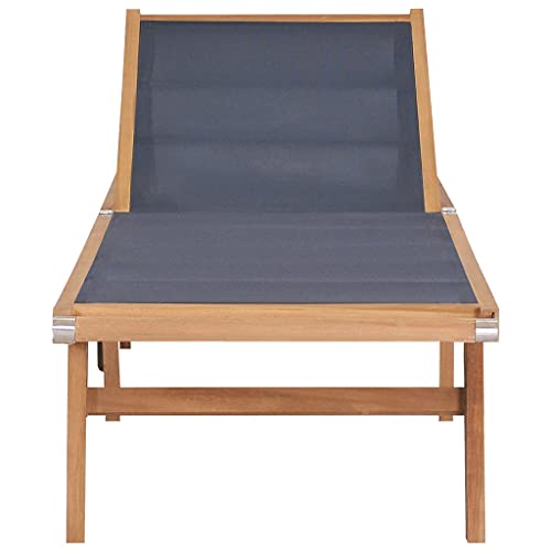 imasay Folding Sun Loungers with Wheels 2 pcs Solid Teak and Textilene for Outdoor,Outside,Patio,Garden,Beach,Lawn,Sunbathing,Tanning,Pool,Adjustable Reclining Lounge Chairs