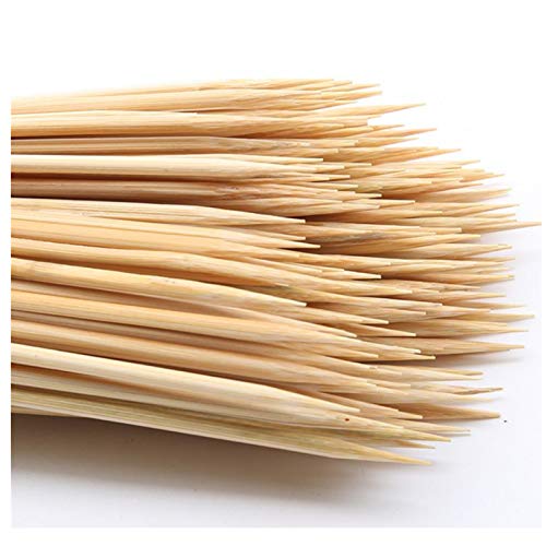 DTmasao 100PCS 12 inch Bamboo Skewers for Wooden Sticks， BBQ，Appetiser，Fruit，Cocktail，Kabob，Chocolate Fountain，Grilling，Kitchen，Crafting and Party. Φ=4mm, More Size Choices 6"/8"/10"