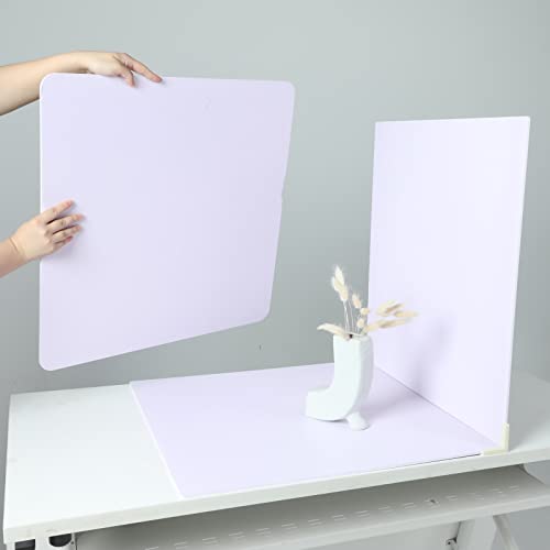 BEIYANG 2 PCS Photo Backdrop Boards with 2 PCS Brackets for Flat Lay or Food Photography Background, Durable Waterproof Realistic Photo Backgrounds for Product Photography 24x24in