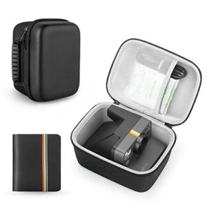yinke case for polaroid originals onestep 2 vf/now i-type/onestep+ instant camera, hard protective cover travel carrying storage bag (black with album)
