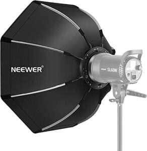 neewer 26”/65cm octagonal softbox quick release, with bowens mount, carrying bag compatible with neewer cb60 cb100 cb150 vision 4 s101-300w/400w and other bowens mount light -sf-rpbo26
