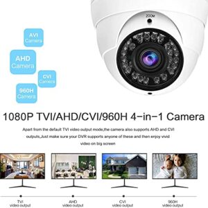 Anpviz Analog CCTV Camera HD 1080P 4-in-1 Security Camera(TVI/AHD/CVI/960H CVBS) Analog Security Camera 2.8-12mm Varifocal Lens 36 IR-LEDs Turret Dome Camera for Day& Night