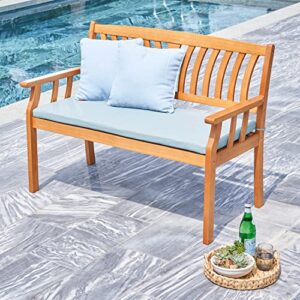 VIFAH V1963 Kapalua Honey Nautical Eucalyptus Wooden Outdoor Garden Bench