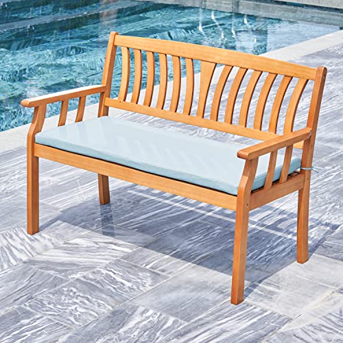 VIFAH V1963 Kapalua Honey Nautical Eucalyptus Wooden Outdoor Garden Bench