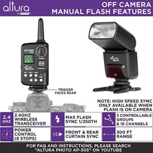 Altura Photo AP-305N Camera Flash Light with Manual Trigger for Nikon D3500 D3400 D3300 D5600 D5500 D5300 D850 D780 D750 D7500 D7200 Z6 Z7 Z50-2.4GHz I-TTL Speedlight for Mirrorless and DSLR Camera