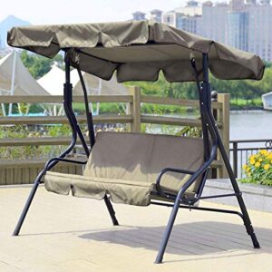 GOTOTOP Outdoor Swing Cushion Cover 3 Seater,Outdoor Patio Swing Cushion Chair Replacement, Waterproof Protection Swing Hammock Cover for Patio, Garden, Balcony, Backyard 59.1 x 19.7 x 3.9in(Beige)