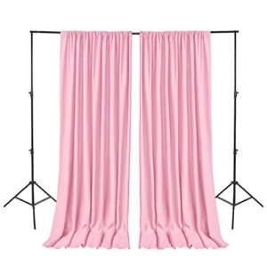 hiasan pink backdrop curtains for parties, polyester photography backdrop drapes for baby shower, wedding decorations, 5ftx10ft, set of 2 panels