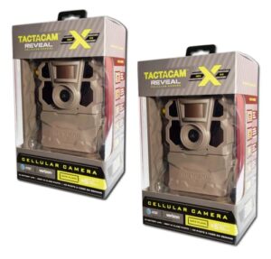 tactacam 2 pack reveal x gen 2.0 lte cellular trail camera at&t and verizon, hd video, hd photo, low glow ir led flash (ta-tc-xg2) for hunting, security, surveillance gen 2 (2 pack x gen 2.0)