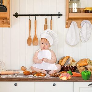 5 Pcs Baby White Chef Costume Newborn Photography Uniform Outfits Hat Apron Carrots Rolling Pin Infant Cooking (5-12 Month)