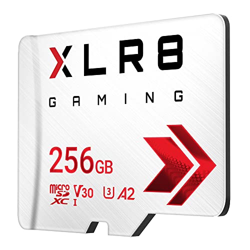 PNY XLR8 256GB Gaming Class 10 U3 V30 microSDXC Flash Memory Card - 100MB/s, Class 10, U3, V30, A2, 4K UHD, Full HD, UHS-I, Micro SD