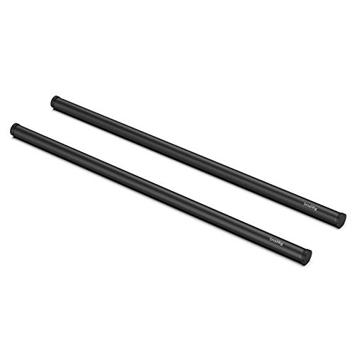 SmallRig 16 Inches (40 cm) Black Aluminum Alloy 15mm Rod with M12 Female Thread, Pack of 2 - 1054