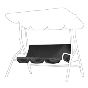 zerone swing cushion cover, 3seat foldable waterproof furniture chair cushion bench settee cushion replacement for outdoor patio garden yard (black)
