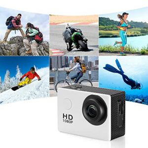 Azhejiang Waterproof Action Camera-1080P 12MP Full HD Sports Camera Underwater 30M, 140 Degree Wide-Angle Mini DV Camcorder with Multi Accessories