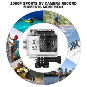 Azhejiang Waterproof Action Camera-1080P 12MP Full HD Sports Camera Underwater 30M, 140 Degree Wide-Angle Mini DV Camcorder with Multi Accessories