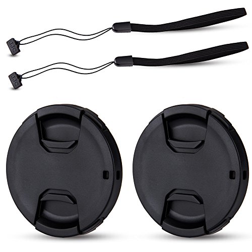 2-Pack JJC 40.5mm Front Lens Cap Cover with Deluxe Cap Keeper for Sony ZV1F ZV-1F ZVE1 ZV-E1 ZVE10 ZV-E10 A6000 A6100 A6300 A6400 A6500 A5100 A7C with Sony E PZ 16-50mm Kit Lens or FE 28-60mm Lens