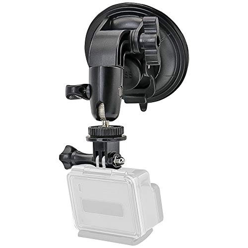 Heavy Duty Camera Car Windshield Mount with 1/4-20 Adapter for GoPro Hero Series and All Cameras