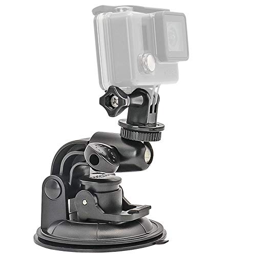 Heavy Duty Camera Car Windshield Mount with 1/4-20 Adapter for GoPro Hero Series and All Cameras