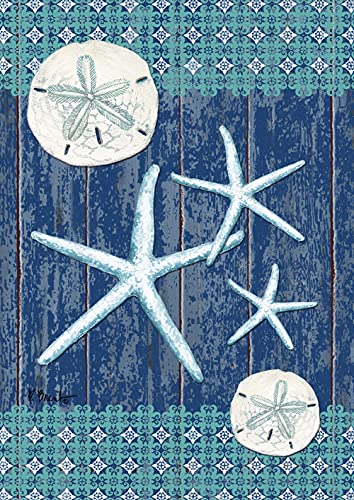 Toland Home Garden 1110256 Sand Dollars and Sea Stars summer Flag 12x18 Inch Double Sided summer Garden Flag for Outdoor House Beach Flag Yard Decoration