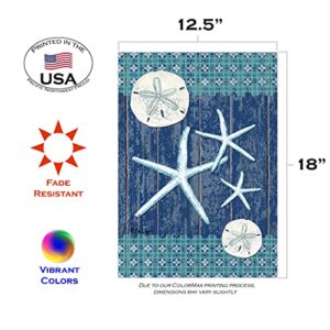 Toland Home Garden 1110256 Sand Dollars and Sea Stars summer Flag 12x18 Inch Double Sided summer Garden Flag for Outdoor House Beach Flag Yard Decoration