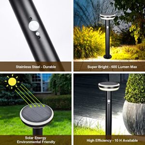 BRIMMEL Solar Garden Light Outdoor, Path Light Super Bright 600 Lumen LED Landscape Lamp, Motion Sensor Dusk-to-Dawn Auto ON/Off Waterproof Cordless Light for Driveway Walkway, Solar Powered, 20"