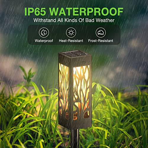 Letmy Solar Lights Outdoor Decorative 8 Pack Upgraded Bigger Solar Pathway Lights Ip65 8474