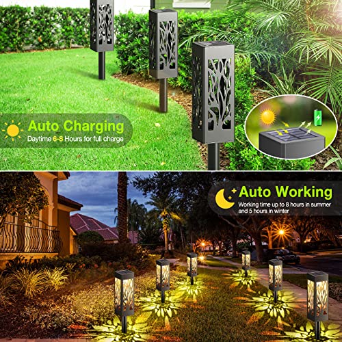 Letmy Solar Lights Outdoor Decorative Pack Upgraded Bigger Solar Pathway Lights Ip