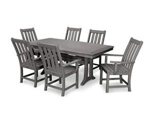 polywood vineyard 7-piece dining set (slate grey)