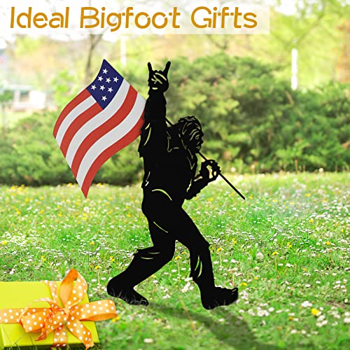 Bigfoot Garden Patriotic Decor Metal Stake - Big Foot Sasquatch Gifts Yard Art Decorative Garden Stakes Bigfoot Statue for Yard Decor, Outdoor, Patio, Outside, Lawn Decorations, Idea Garden Gifts