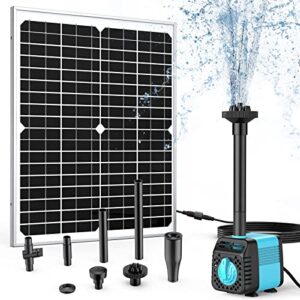 sun energise 20w solar water pump fountain outdoor, 320gph submersible powered pump and 20 watt solar panel for pond aeration, garden decoration, pool, fish tank, hydroponics, aquaculture