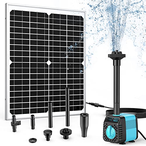 Sun Energise 20W Solar Water Pump Fountain Outdoor, 320GPH Submersible Powered Pump and 20 Watt Solar Panel for Pond Aeration, Garden Decoration, Pool, Fish Tank, Hydroponics, Aquaculture