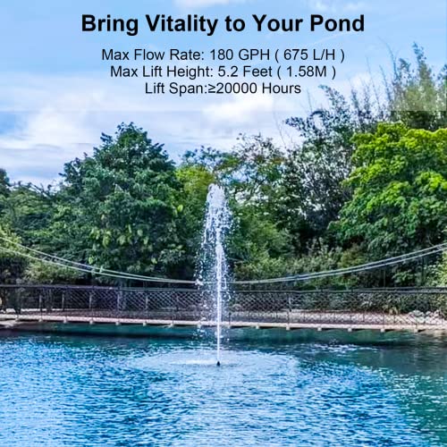 Sun Energise 20W Solar Water Pump Fountain Outdoor, 320GPH Submersible Powered Pump and 20 Watt Solar Panel for Pond Aeration, Garden Decoration, Pool, Fish Tank, Hydroponics, Aquaculture