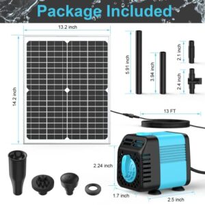 Sun Energise 20W Solar Water Pump Fountain Outdoor, 320GPH Submersible Powered Pump and 20 Watt Solar Panel for Pond Aeration, Garden Decoration, Pool, Fish Tank, Hydroponics, Aquaculture