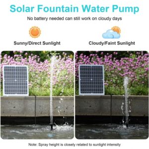 Sun Energise 20W Solar Water Pump Fountain Outdoor, 320GPH Submersible Powered Pump and 20 Watt Solar Panel for Pond Aeration, Garden Decoration, Pool, Fish Tank, Hydroponics, Aquaculture