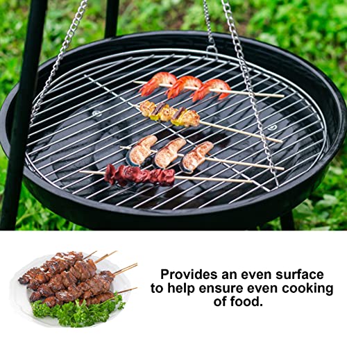 Nofaner 1 Set Tripod Grill Stove, Hanging Tripod Camping Stove Fire Pit Grill Adjustable Campfire Grill Furnace for Camping Garden BBQ, with Barbecue Net and Grill