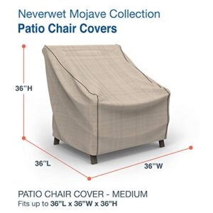 Budge NeverWet Mojave Patio Chair Cover, Black Ivory, Medium