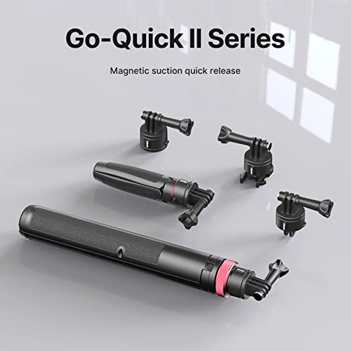 57in Selfie Stick Tripod for Gopro - ULANZI Go Quick II Extendable Tripod Stand Magnetic Suction Quick Release Vlog Accessories Handle for GoPro Hero 11 10 9 8 7 6 5/Max/DJI OSMO Action Cam