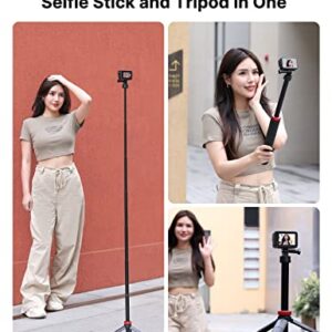 57in Selfie Stick Tripod for Gopro - ULANZI Go Quick II Extendable Tripod Stand Magnetic Suction Quick Release Vlog Accessories Handle for GoPro Hero 11 10 9 8 7 6 5/Max/DJI OSMO Action Cam