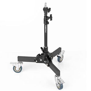 ambitful 61-81cm/21-31.9″ profession removable very sturdy folding floor light stand and wheels for studio flash led light