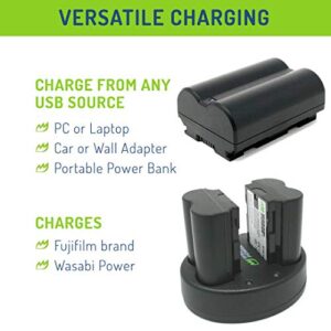 Wasabi Power Battery (2-Pack) & Dual Charger for Fujifilm NP-W235 & Compatible with Fujifilm X-H2S, GFX 50S II, GFX 100S, Fujifilm X-T4, VG-XT4 Vertical Battery Grip