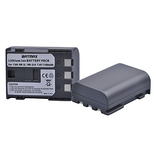 Batmax Pack of 2 NB-2L/NB-2LH High-Capacity Replacement Batteries for Canon Digital Rebel XT, XTi, EOS 350D, 400D Digital Cameras