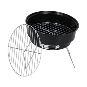 yaogohua mini round barbecue grill set, portable iron charcoal grill for home kitchen outdoor bbq camping traveling picnics garden beach party