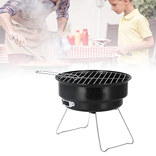 yaogohua Mini Round Barbecue Grill Set, Portable Iron Charcoal Grill for Home Kitchen Outdoor BBQ Camping Traveling Picnics Garden Beach Party