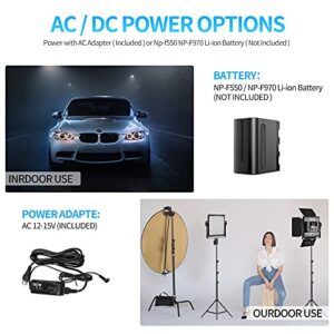 GVM 2 Pack LED Video Lighting Kits with APP Control, Bi-Color Variable 2300K~6800K with Digital Display Brightness of 10~100% for Video Photography, CRI97+ TLCI97 Led Video Light Panel +Barndoor