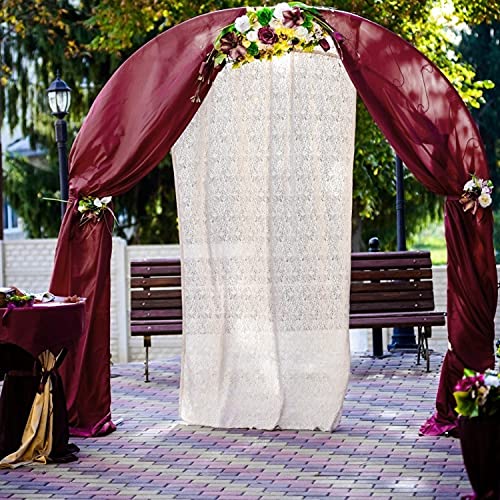 PARTISKY Wedding Arch Draping Fabric, 1 Panel Burgundy Sheer Backdrop Curtain Tulle Fabric Drapery for Arbor Wedding Archway Ceremony Party Ceiling Decor Backdrop