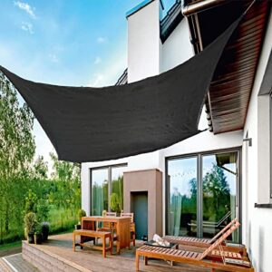 SMNET Shade Sail Sun Shade Awning with Led Light, UV Block 6.5'x10' for Party,Garden, Backyard, Playground Outdoor Facility