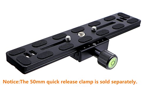 HITHUT PU-200 200mm Universal Lengthened Quick Release Plate Slide Rail with D-Ring Screw for Tripod Ball Head DSLR Camera, Arca-Swiss Compatible