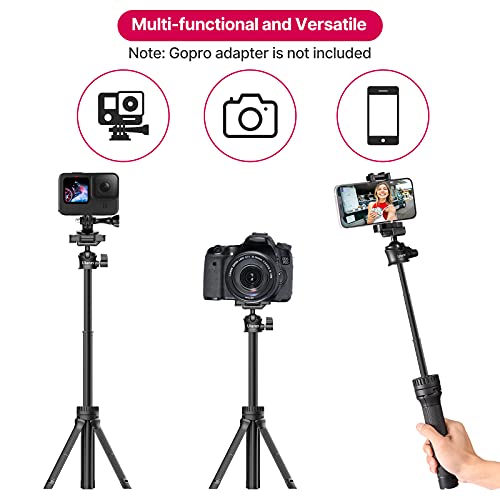 Ulanzi MT-34 Extendable Pole Tripod Mini Tabletop Tripod Selfie Stick with 2 in 1 Phone Clamp, Travel Tripod for Phone 12 Canon G7X Mark III Sony ZV-1 RX100 VII A6600 Vloging Filmmaking Live Streaming