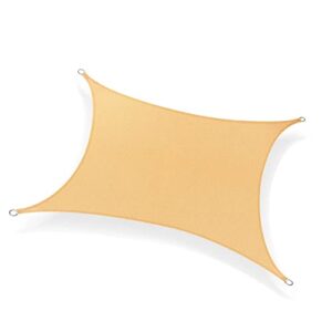tafts rectangle sun shade sail – 8′ x 12′ – sand – uv blocking canvas awning canopy cover for outdoor patio, deck, garden, backyard