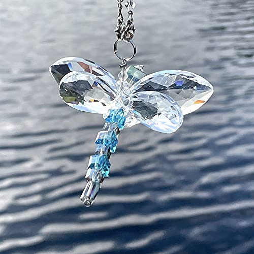 Dragonfly Gift - Crystal Dragonfly - Crystal Figurines- Car Charm - Rainbow Maker - Dragonfly Charm - Prism Suncatcher for Garden, Home, Car and Window Décor - Gifts for Mom - Gifts for Grandma